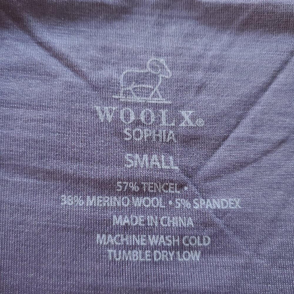 Woolx Sophia Bodysuit Merino Wool Blend Purple Small - Picture 3 of 10